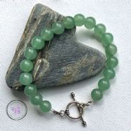 Green Aventurine Healing Bracelet With Silver Toggle Clasp